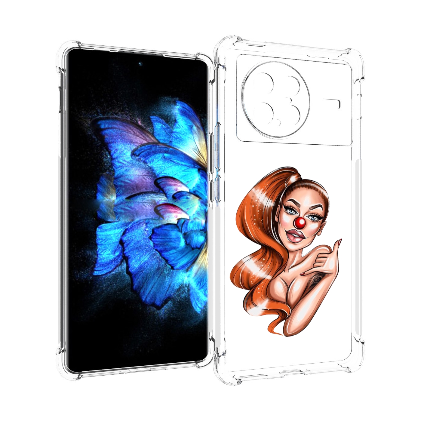 

Чехол MyPads девушка-клоун для Vivo X Note 5G, Прозрачный, Tocco