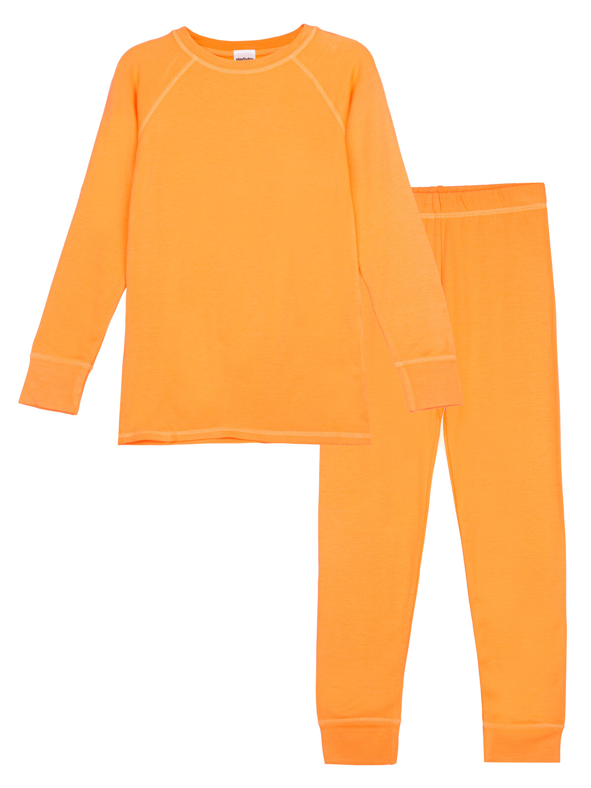 Термокомплект для девочек PlayToday: брюки, толстовка, оранжевый, 116 термокомплект для мальчиков playtoday брюки толстовка оранжевый 140 146