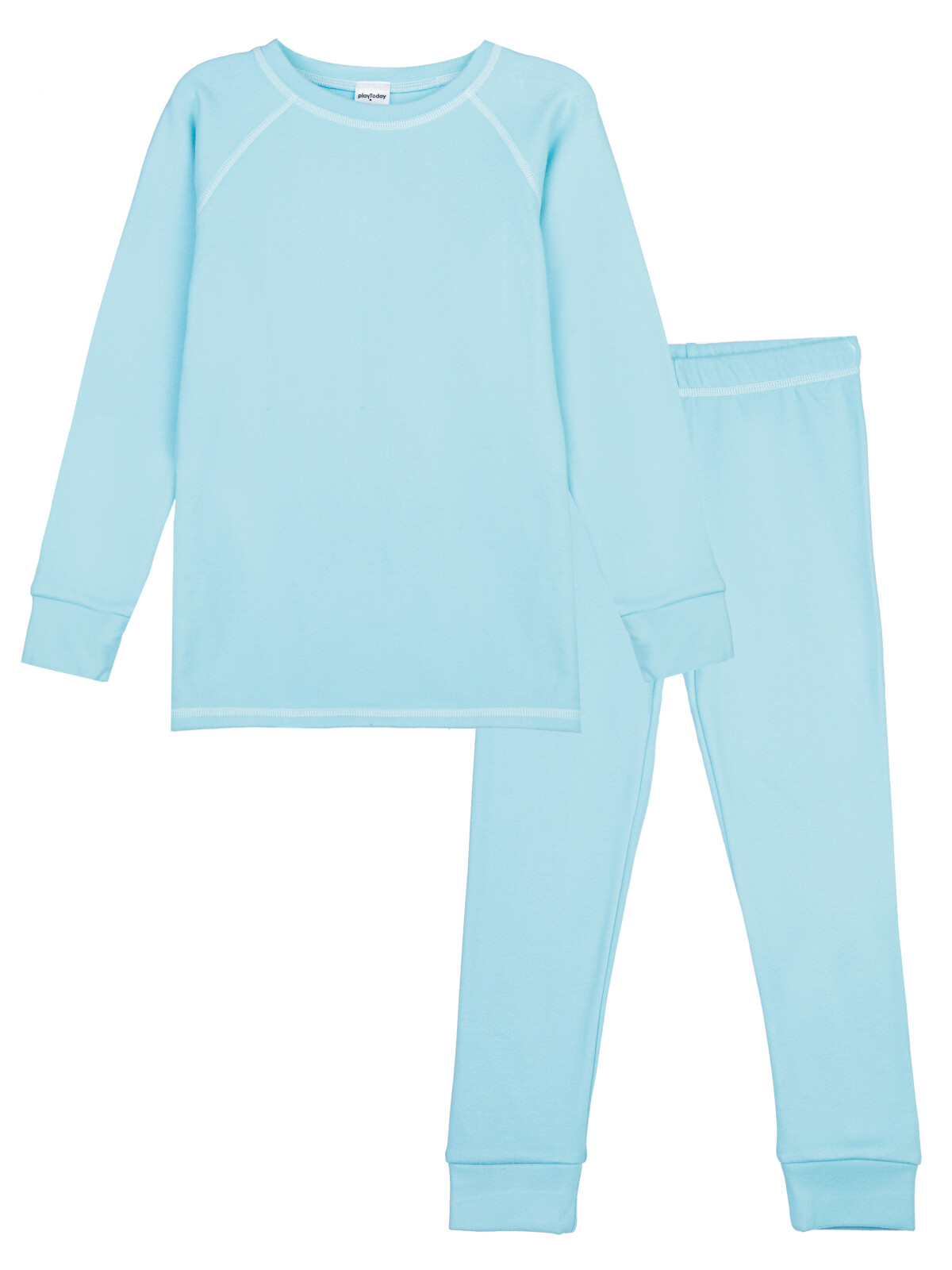 Термокомплект для девочек PlayToday: брюки, толстовка, голубой, 122