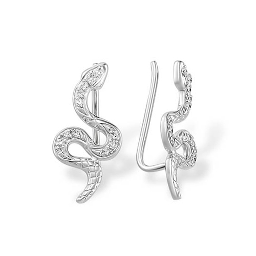 

Серьги клаймберы из серебра ЯХОНТ Золотой 256040, фианит, 256040
