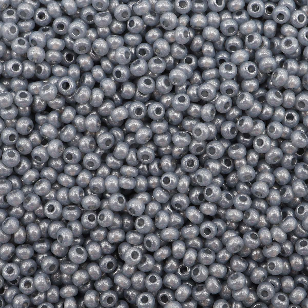 

Бисер Preciosa Чехия алебастр 17742 10/0, с цветным покрытием, круглое отверстие, 50 г, Серый