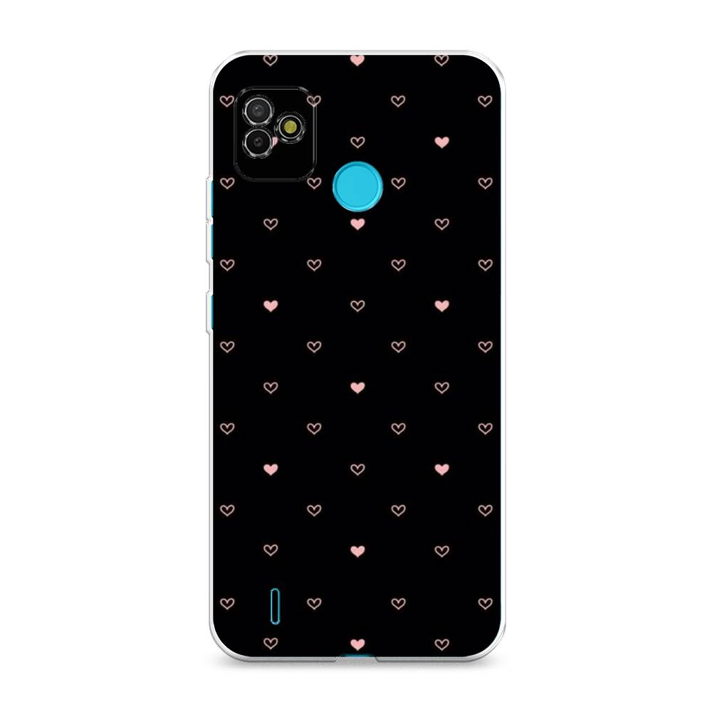 

Чехол Awog на Tecno POP 5 "Черный фон и сердечки", Разноцветный, 301150-3