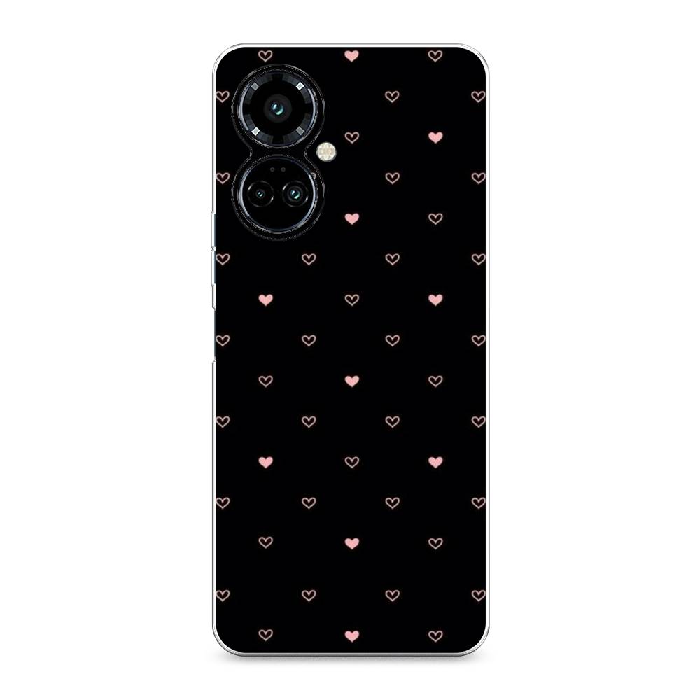 

Силиконовый чехол "Черный фон и сердечки" на Tecno Camon 19 Pro, Черный фон и сердечки