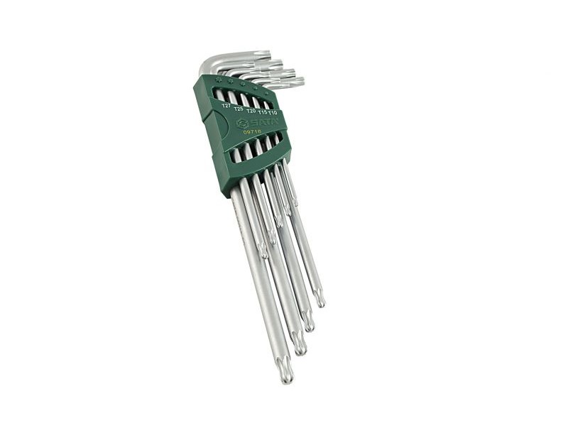 Шестигранники (набор)  9пр. Угловые удлинённ. TORX пласт.блист.S2