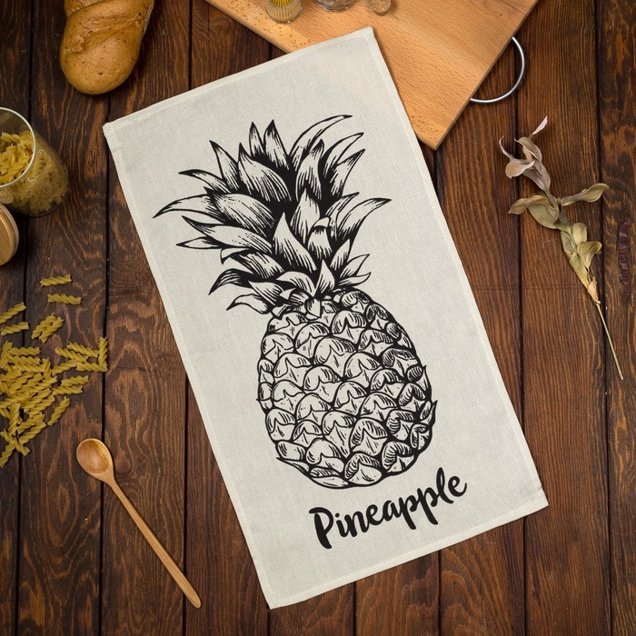 фото Полотенце кухонное доляна pineapple 35х60 см, 100% хлопок, 160г/м2