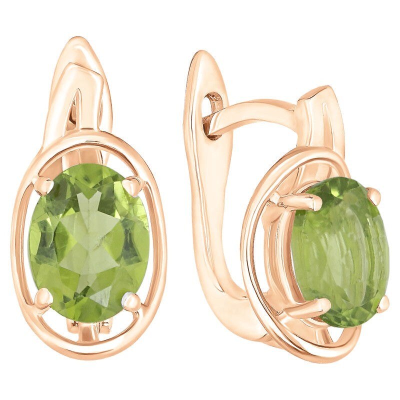 

Серьги из серебра с хризолитом LAZURIT-ONLINE 7757RG, 7757RG