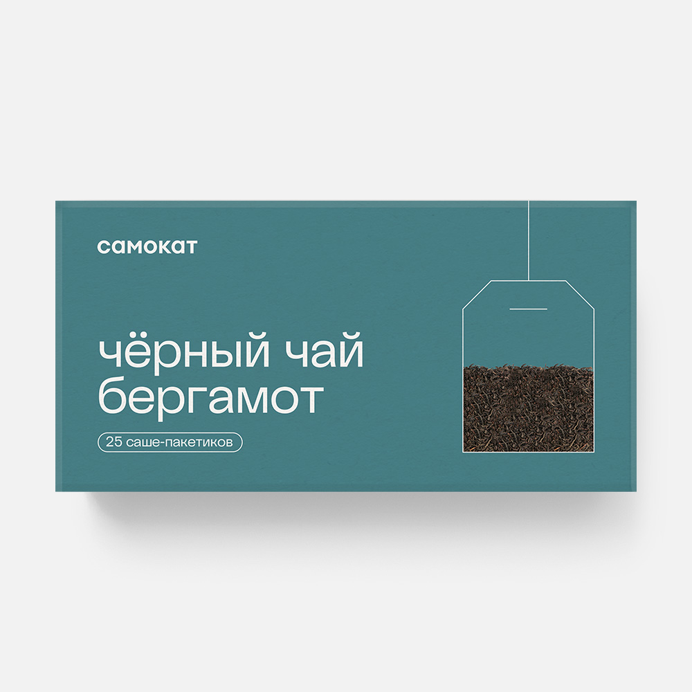 Чёрный чай Самокат, бергамот, 25 пакетиков