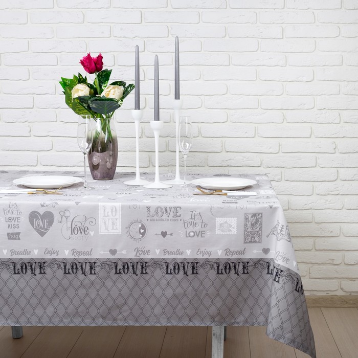 

Скатерть "Этель" Love 220х147 см, 100% хлопок, саржа 190 гр/м2, Серый, Love