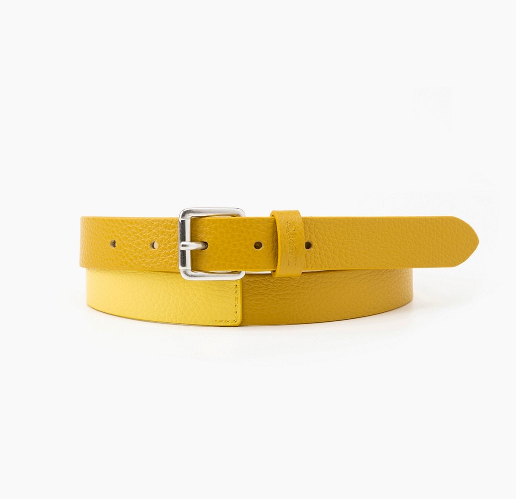 фото Ремень женский levi's women 2-tone belt ov желтый, 85 см