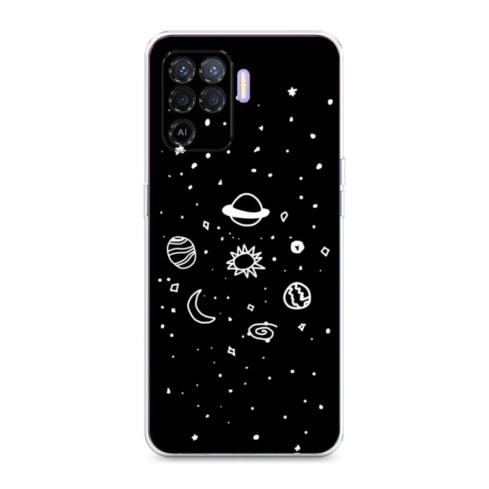 

Чехол для Oppo Reno 5 Lite "Дудл солнечной системы", Бежевый;серый, 255150-2