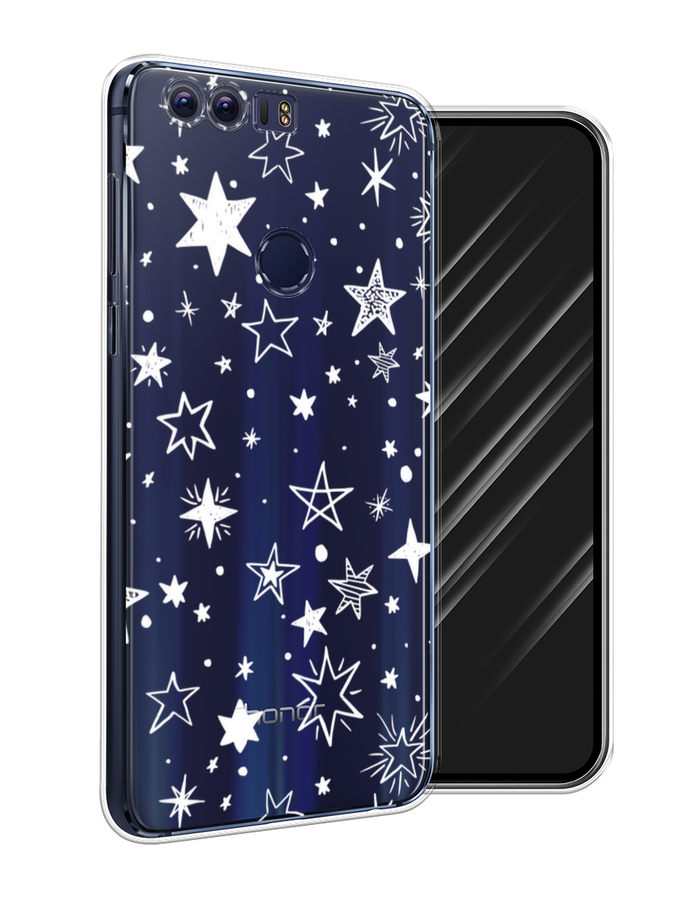 

Чехол Awog на Honor 8 "Звездочки графика белая", Разноцветный, 60950-7