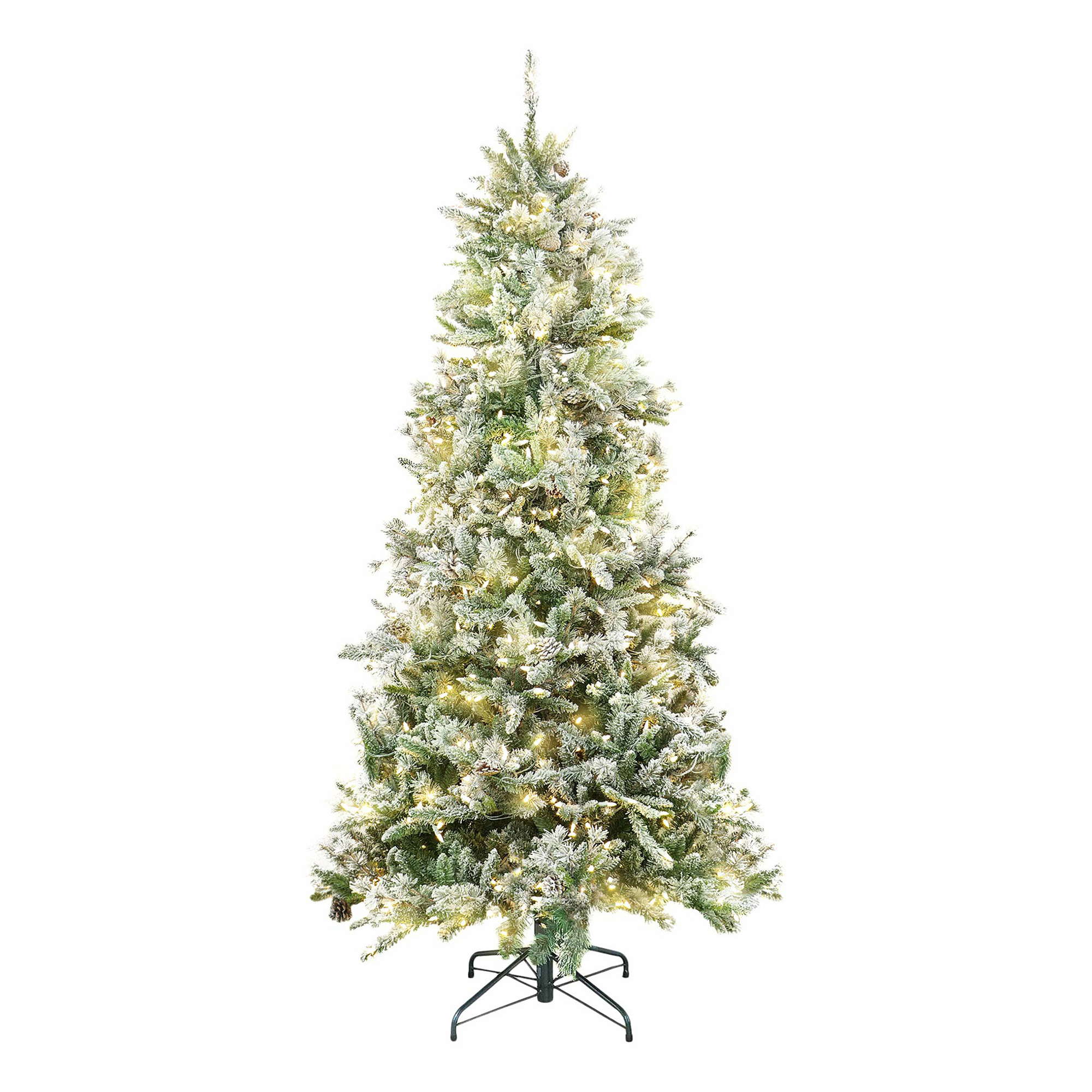 

Ель искусственная напольная Polygroup Canyon flocked fir tree с подсветкой 228 см