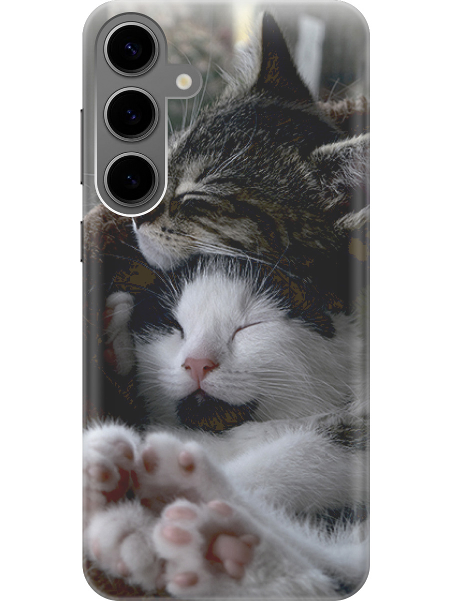 

Силиконовый чехол на Samsung Galaxy S24+ с рисунком "Отдыхающие котики", Белый;коричневый;черный, 20011905