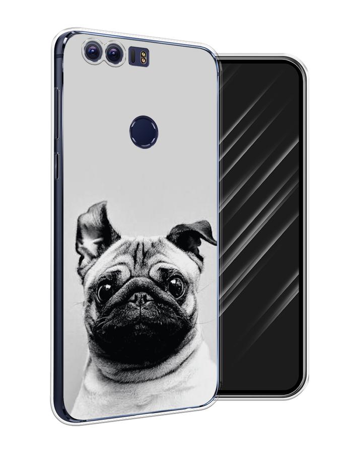 

Чехол Awog на Honor 8 "Ушастый мопс", Разноцветный, 60950-1