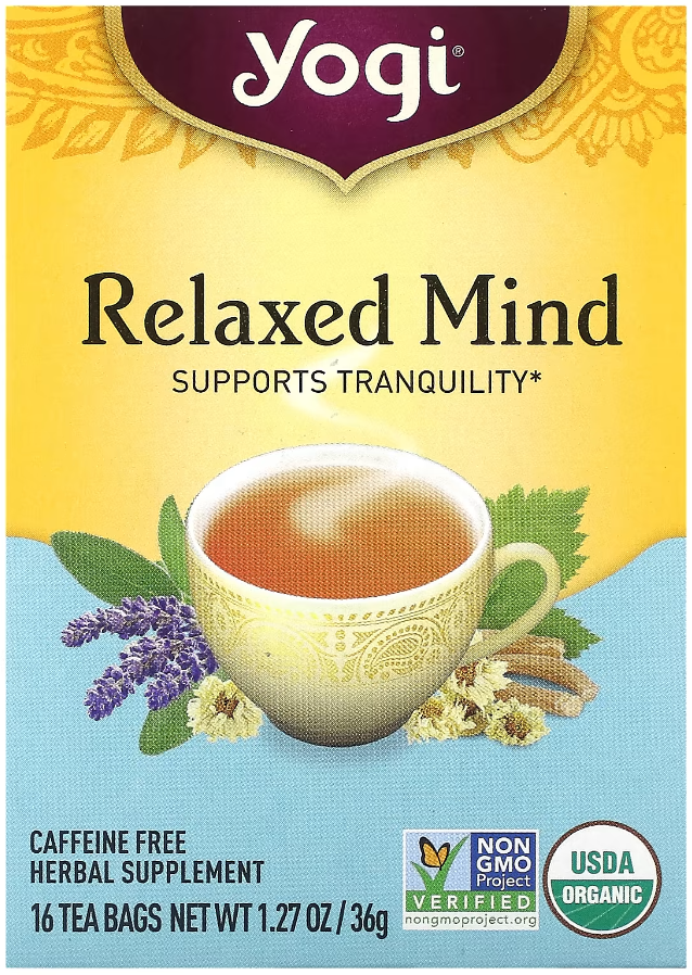 Чай в пакетиках Yogi Tea Relaxed Mind Успокаивающий, 36 г, 16 пакетиков