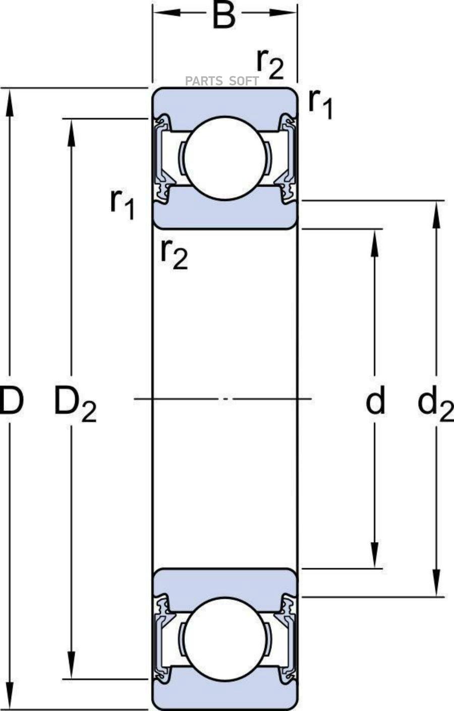 

Подшипник ролика натяжителя 20x52x15