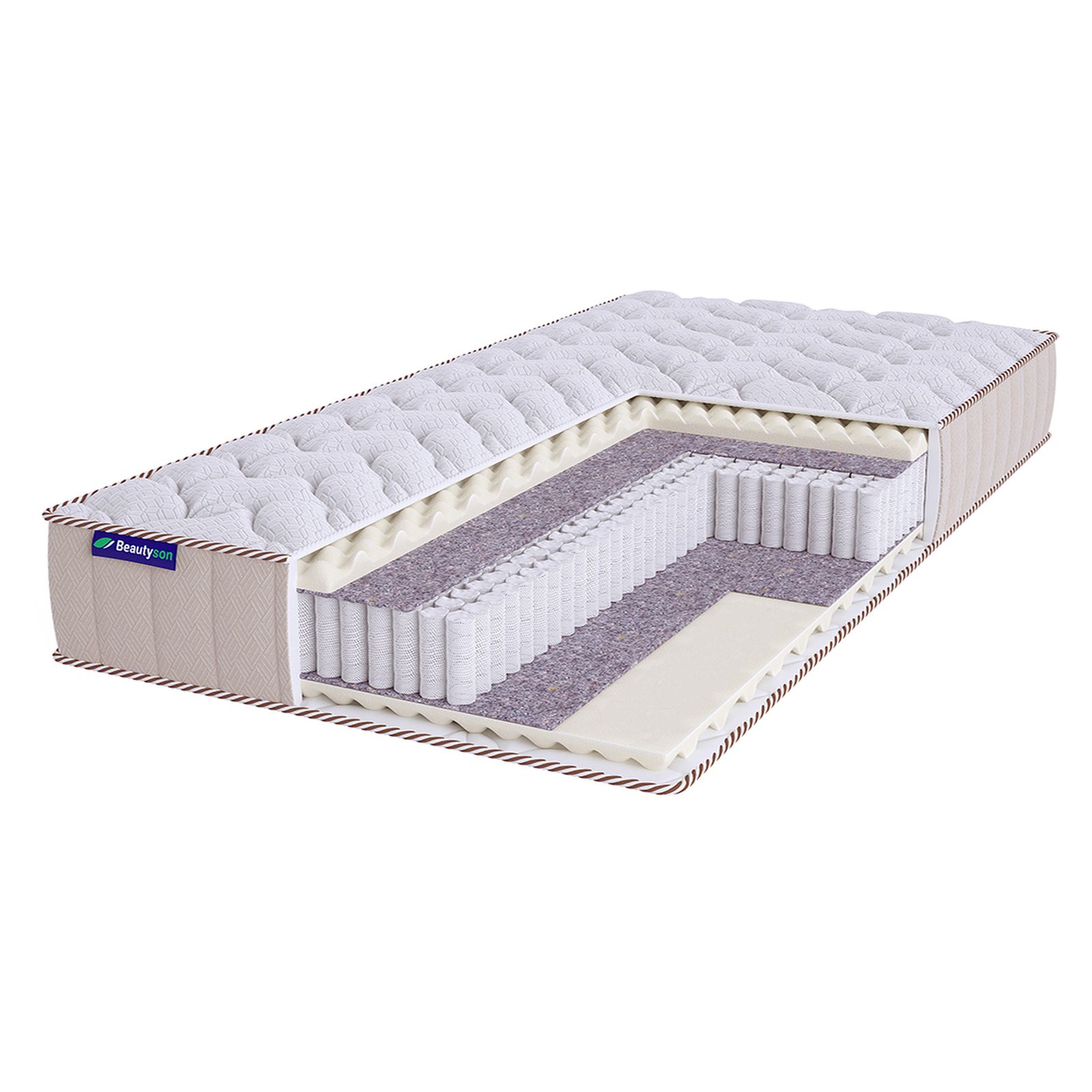 

Матрас Beautyson Roll Spring Massage Double S1200 Lux, 75х140, 22 см, пружинный, Белый, Roll Spring Massage Double S1200 Lux