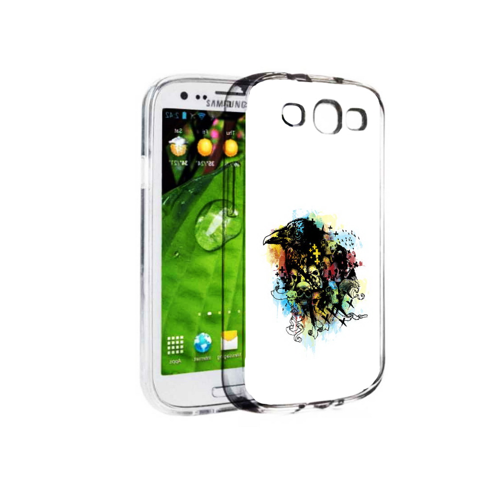 

Чехол MyPads Tocco для Samsung Galaxy S3 ворон и черепа (PT123108.507.273), Прозрачный, Tocco