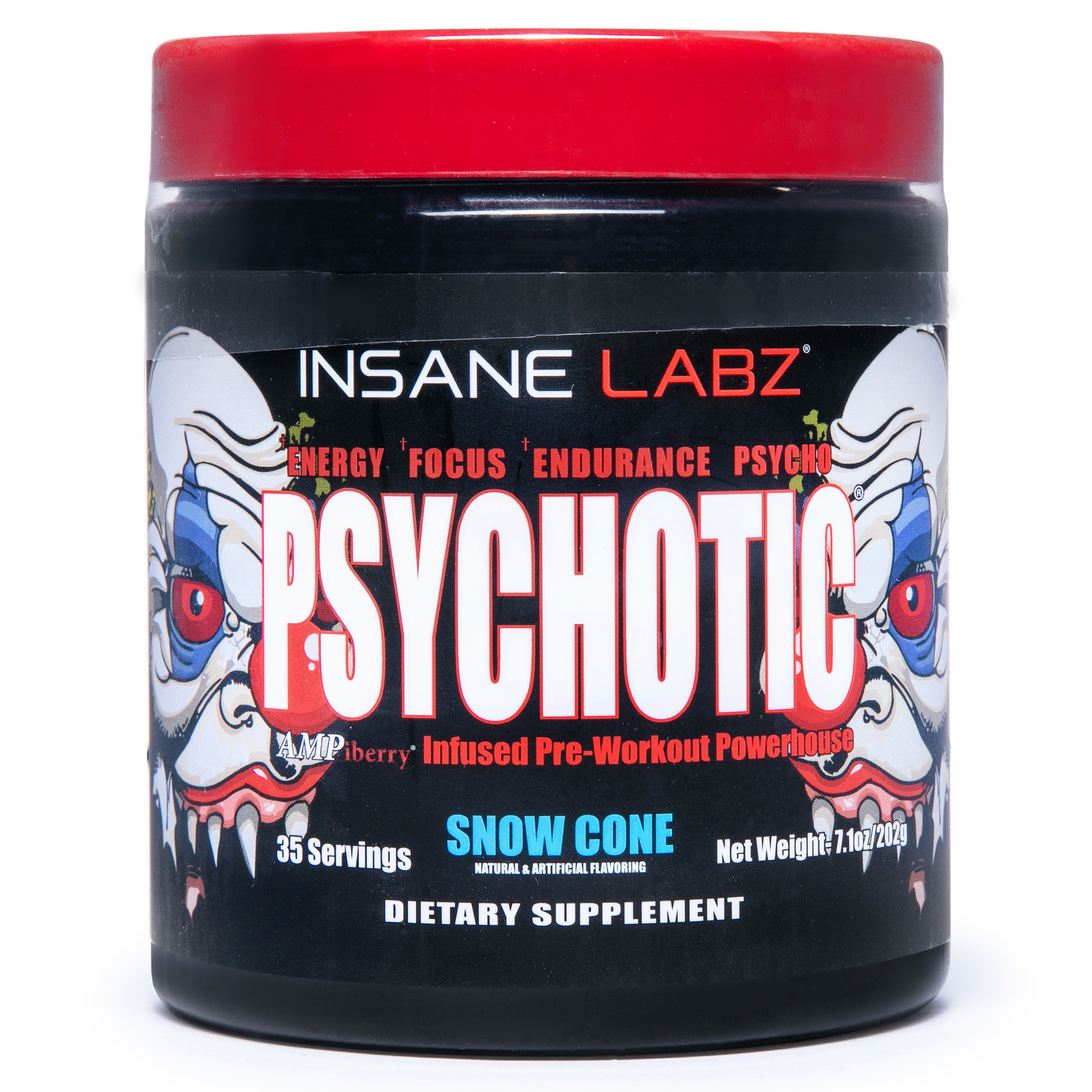 фото Предтренировочный комплекс insane labz psychotic "snow cone" (35 порций)