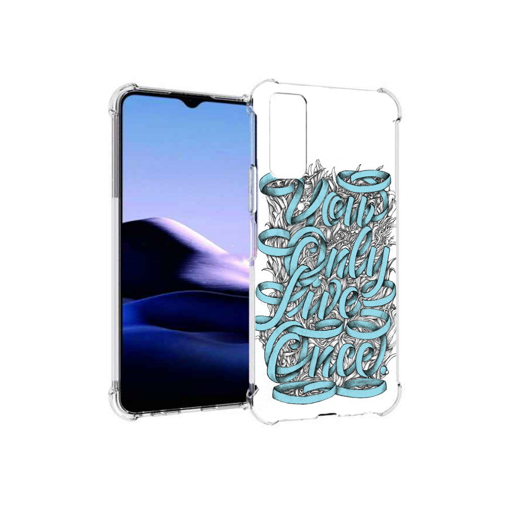 

Чехол MyPads Tocco для Vivo Y20 слова из ленты абстракция (PT154038.379.607), Прозрачный, Tocco