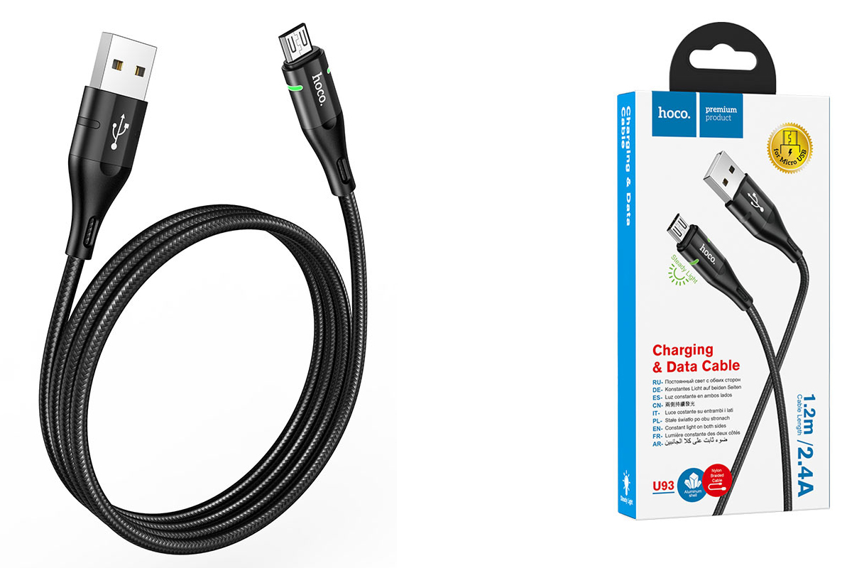 фото Кабель u93 shadow charging cable for usb-micro 1,2м hoco