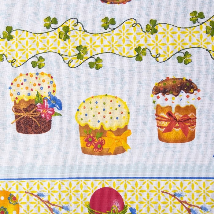 

Скатерть Доляна «Пасха», 180x144 см, 100 % хлопок, рогожка, 164 г/м, Разноцветный, Кухонный текстиль к Пасхе