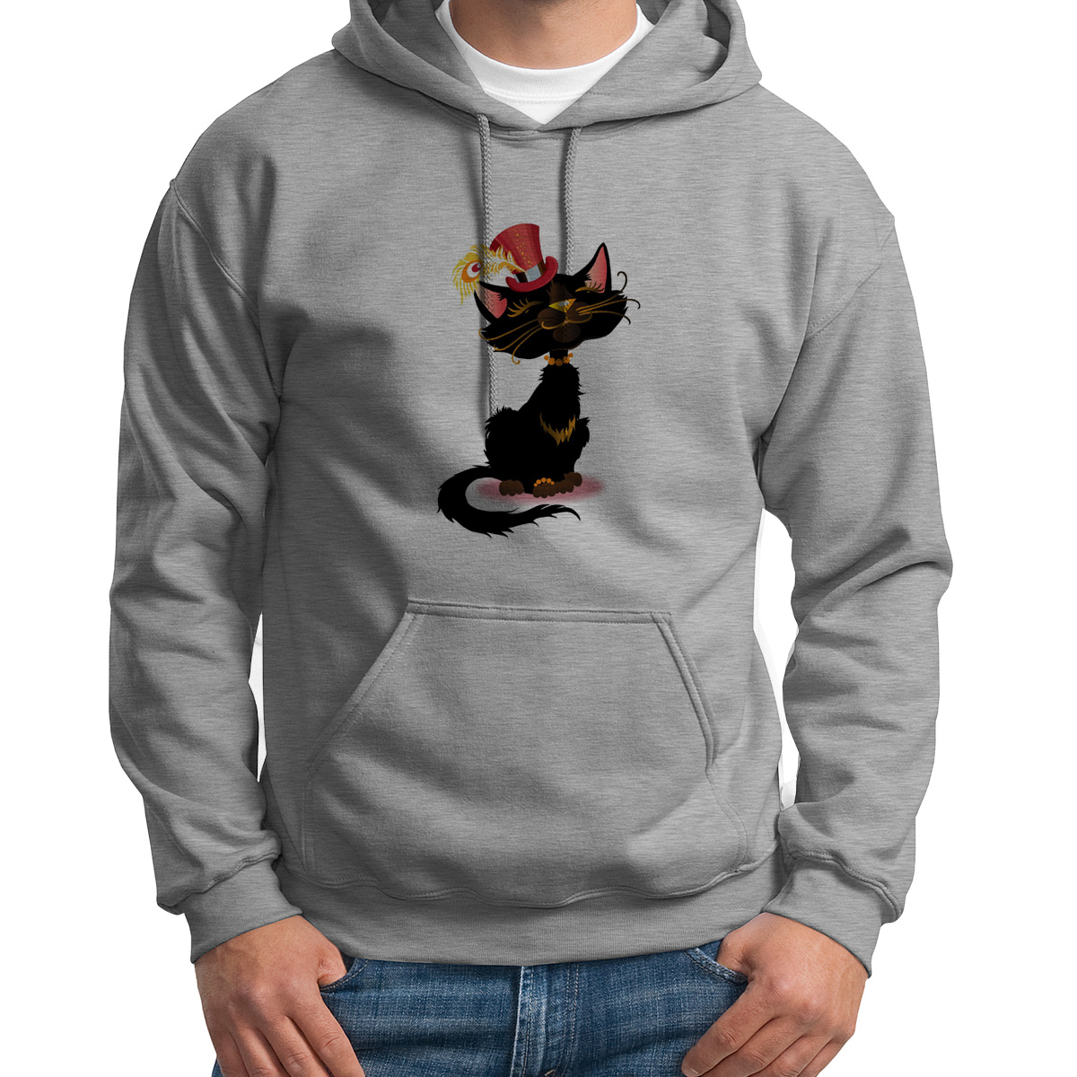

Худи унисекс CoolPodarok Кошечка есть пара серое 48 RU, S0113934