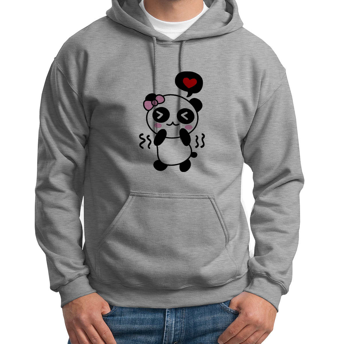 

Худи унисекс CoolPodarok Панда есть пара серое 48 RU, S0113932