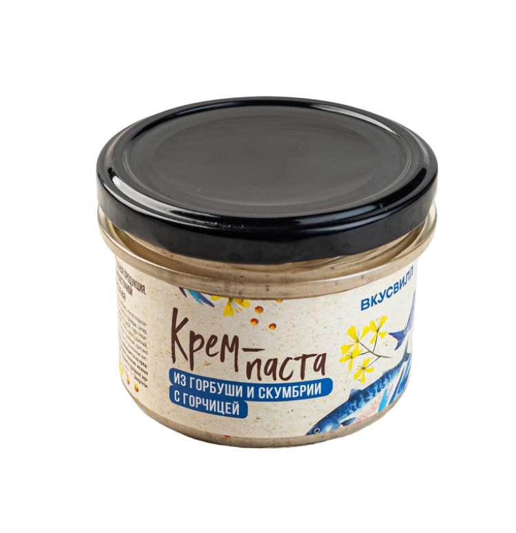 

Крем-паста ВкусВилл из горбуши и скумбрии с горчицей 150 г