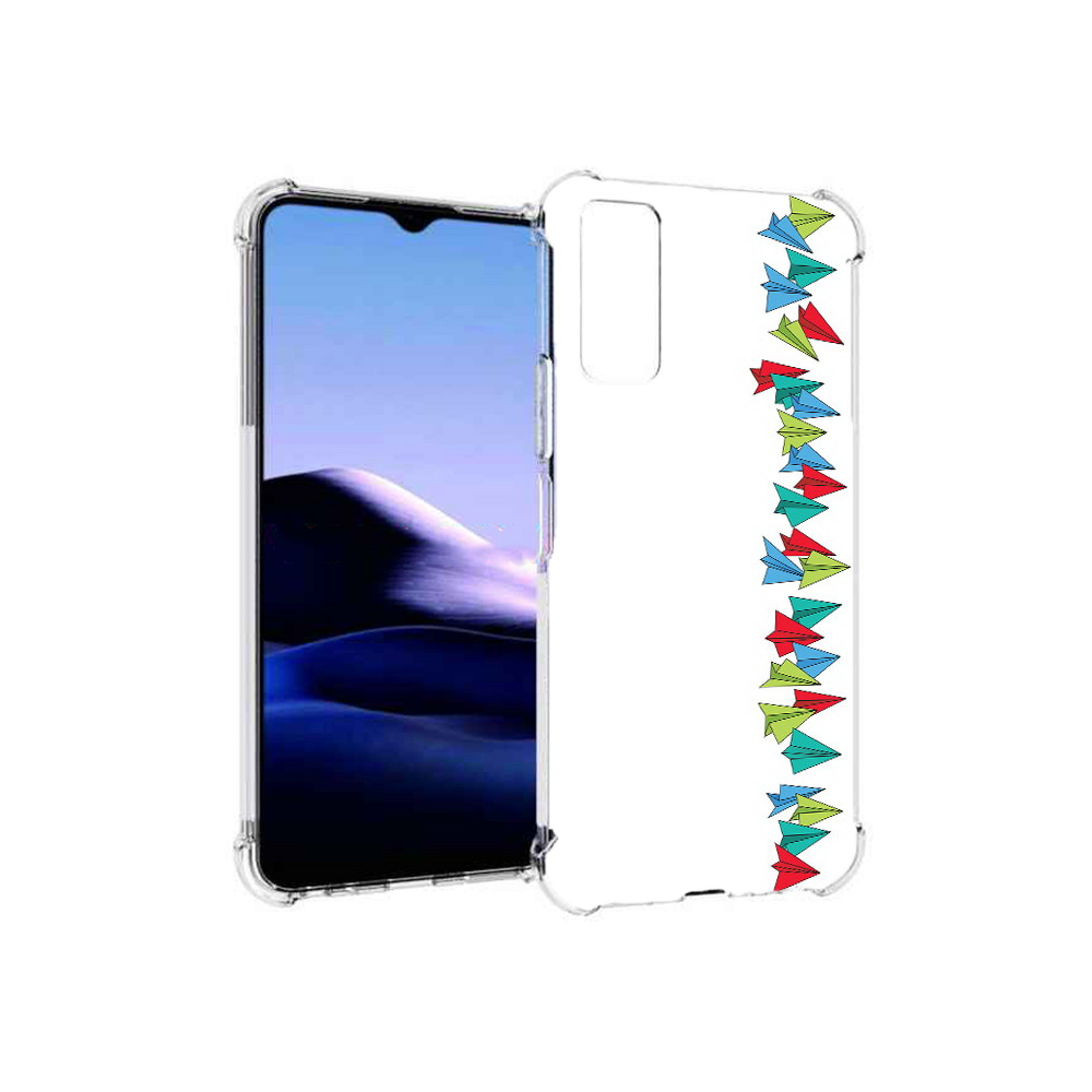 

Чехол MyPads Tocco для Vivo Y20 самолетики из листочков (PT154038.379.593), Прозрачный, Tocco