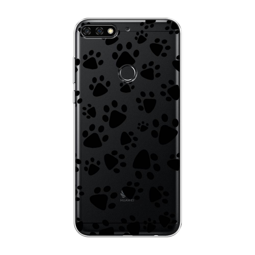 

Чехол Awog на Huawei Y7 Prime 2018 "Лапки черные", Черный, 66450-2