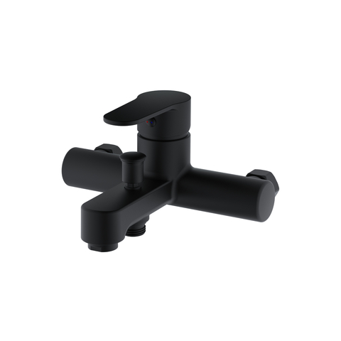 Смеситель для ванны с коротким изливом однорычажный OneLife P07-100b цвет черный душевая система с смесителем для душа черный onelife p01 912b