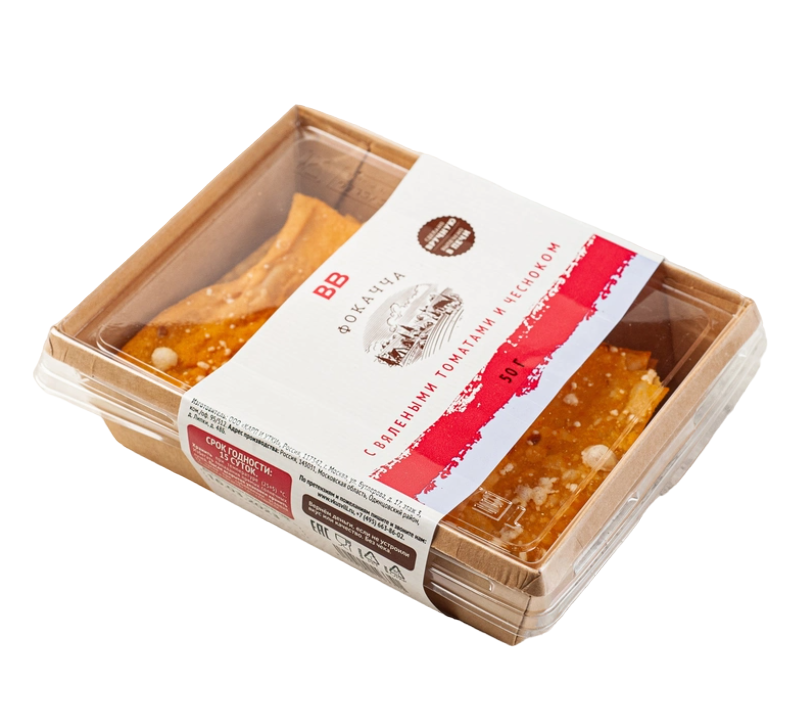 

Фокачча ВкусВилл с вялеными томатами и чесноком 50 г