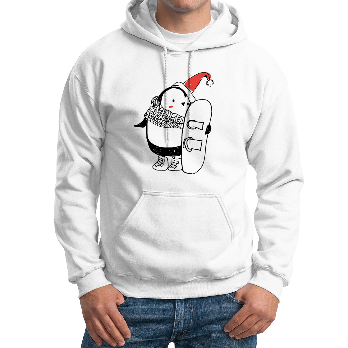 

Худи унисекс CoolPodarok Пингвин белое 46 RU, M0114604