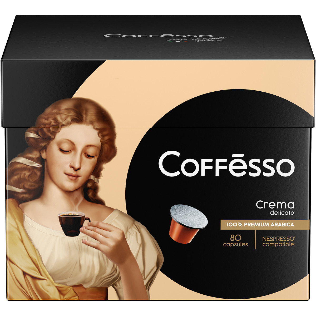 фото Кофе в капсулах coffesso "crema delicato", для кофемашины nespresso, 80 шт