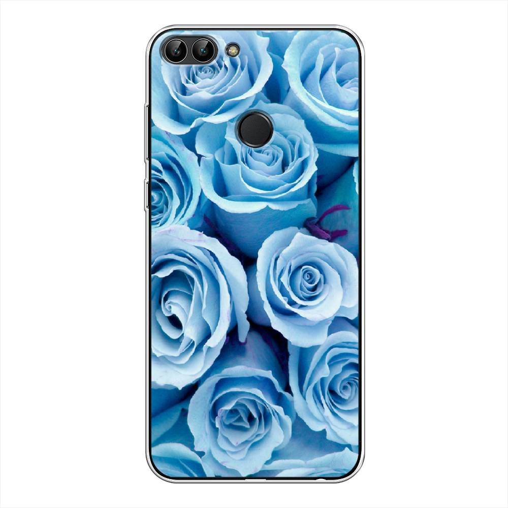 

Чехол Awog на Huawei Y9 2018 "Лазурные розы", Голубой, 64950-8