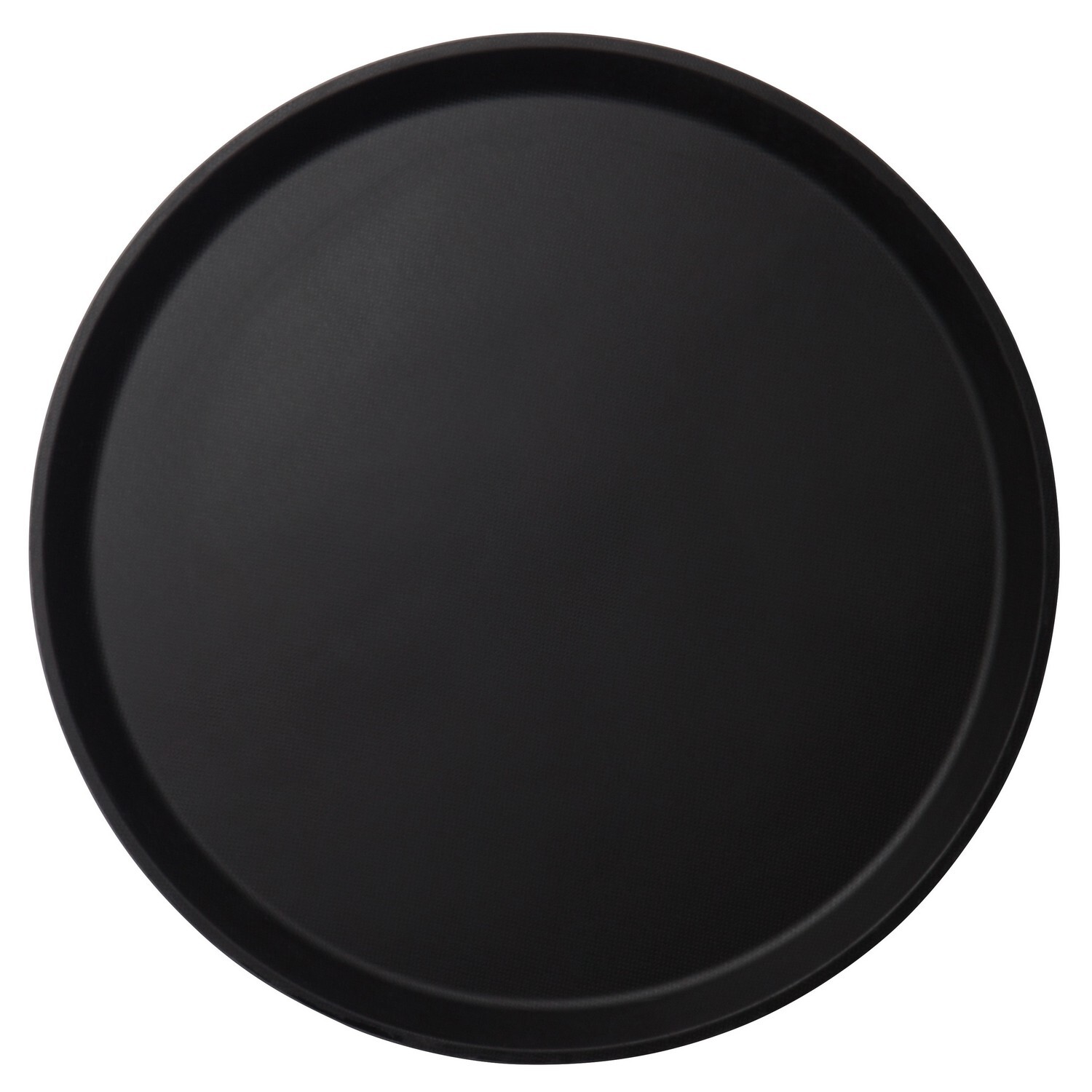фото Поднос прорезиненный круглый cambro 405х405х25мм, стеклопластик, черный