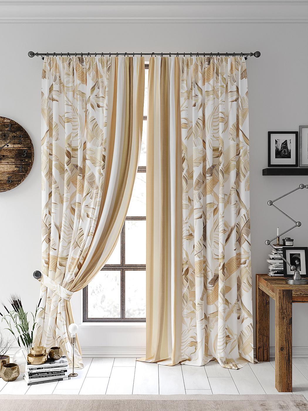 

Комплекты штор AT HOME Кентвелис высота 270 см, ширина 220 см, Бежевый, 954037