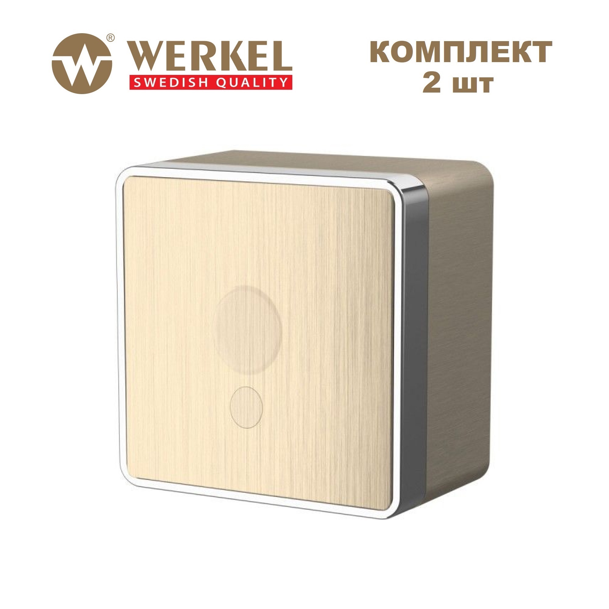 

Комплект из 2 штук накладных выводов кабеля Werkel Gallant W5050210 шампань рифленый, Золотистый, Накладной вывод кабеля