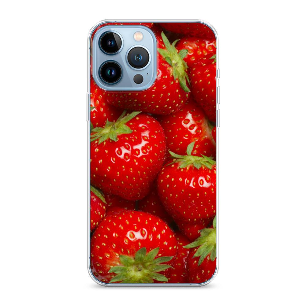 фото Силиконовый чехол "клубника" на apple iphone 13 pro max awog