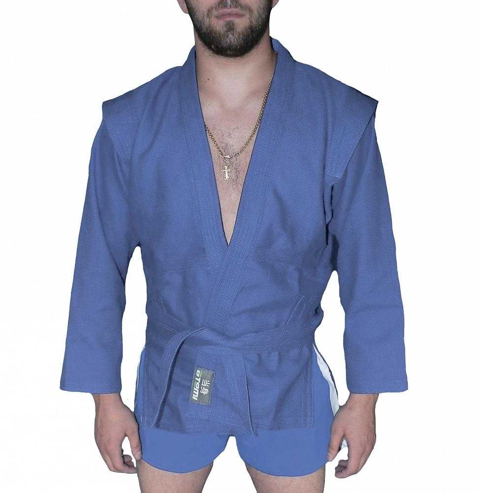 Куртка для самбо Atemi с поясом без подкладки, синяя, плотность 550 г/м2, размер 54, AX5