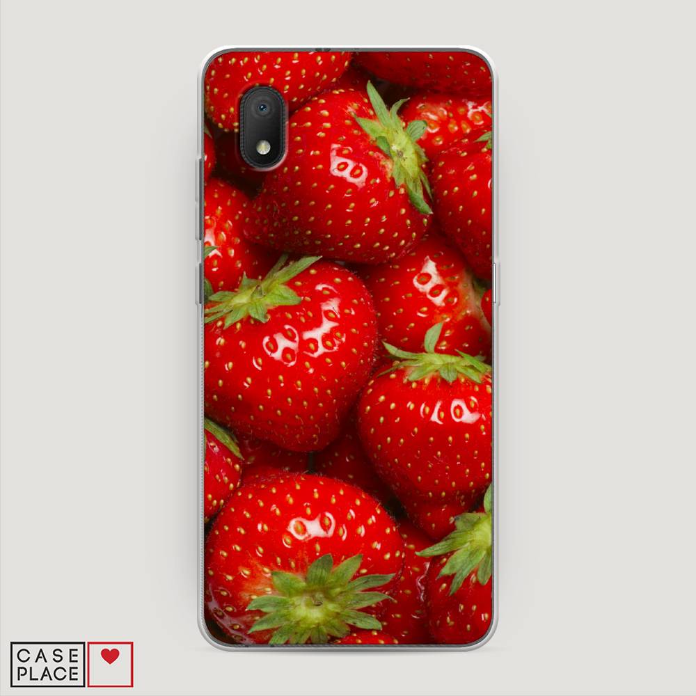 фото Силиконовый чехол "клубника" на alcatel 1b (2020) 5002d awog
