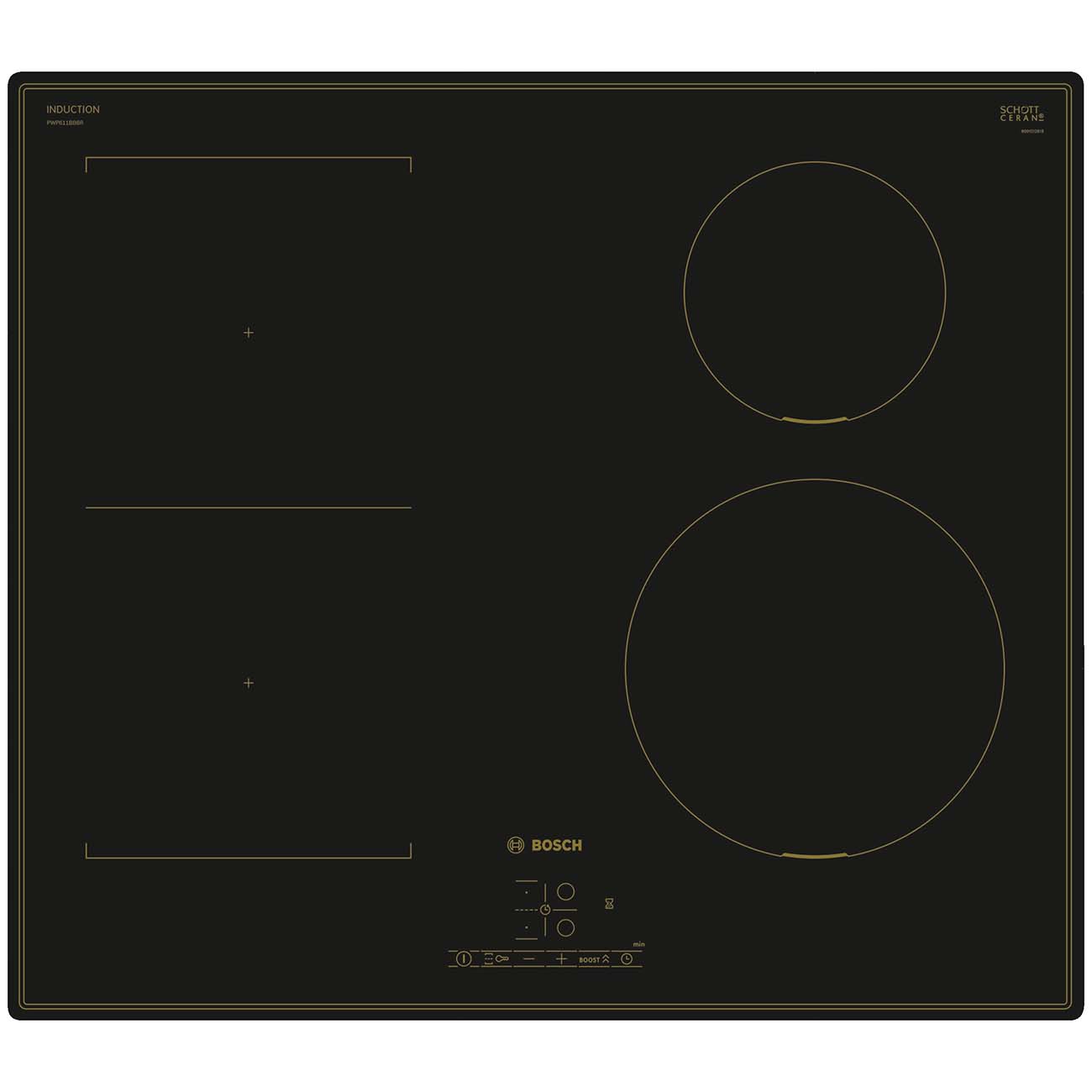 

Встраиваемая индукционная панель Bosch PWP611BB6R, Serie|4 PWP611BB6R