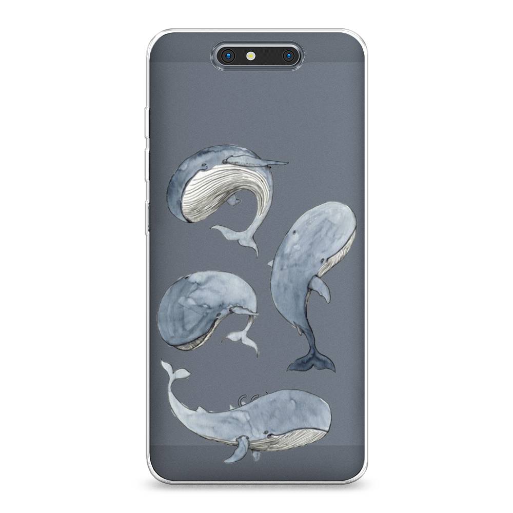 

Чехол Awog на ZTE Blade V8 / ЗТЕ Блэйд V8 "Киты", Разноцветный, 131250-1