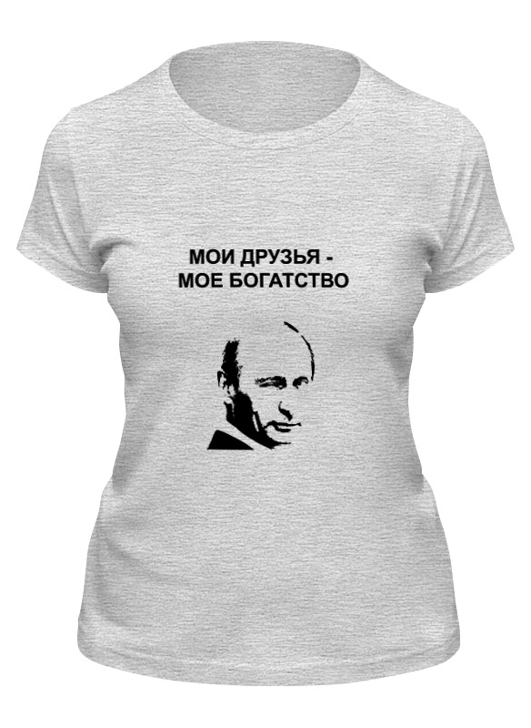 

Футболка женская Printio Мои друзья - мое богатство серая M, Серый, Мои друзья - мое богатство