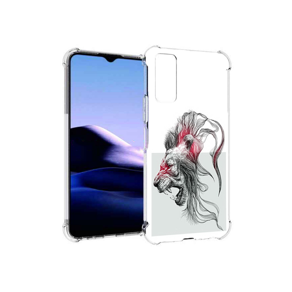

Чехол MyPads Tocco для Vivo Y20 разъяренный лев (PT154038.379.576), Прозрачный, Tocco