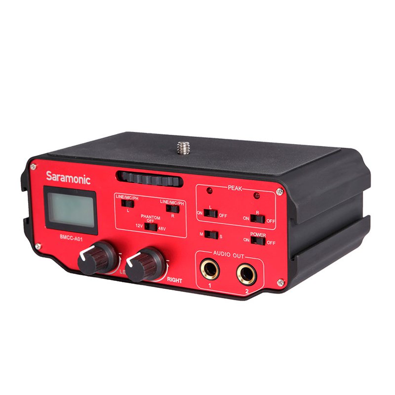 

Микшер для камер Saramonic BMCC-A01 Blackmagic (2 моно-входа XLR, 2 моно-выхода TRS)