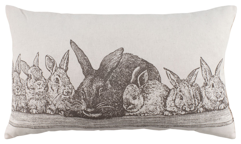 фото Декоративная подушка guten morgen семья кроликов (35х60)