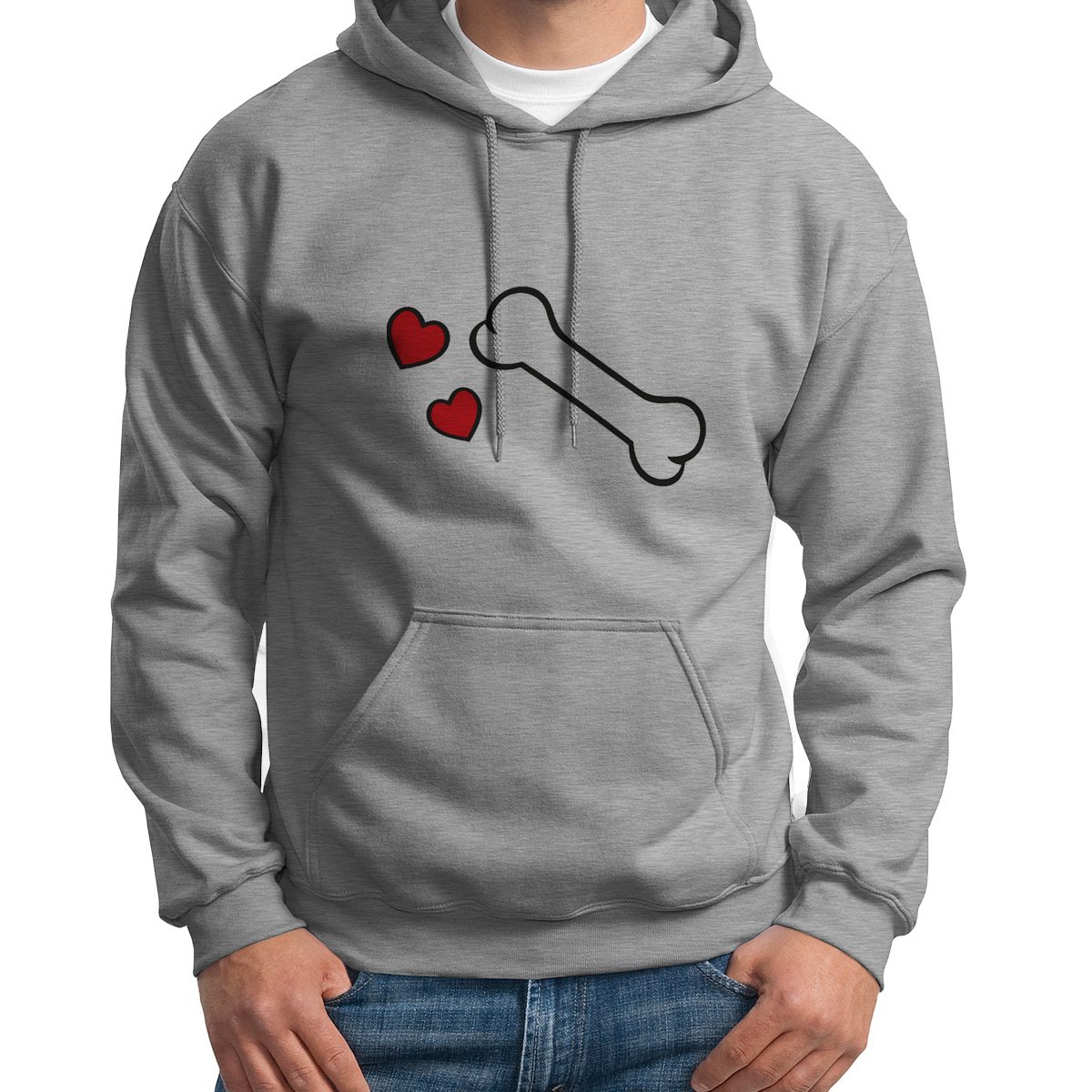 

Худи унисекс CoolPodarok Кость серое 48 RU, S0113866