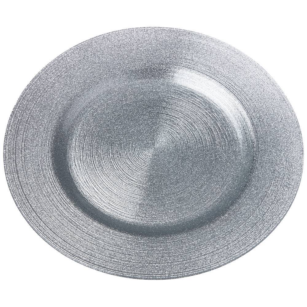 

Набор из 2 штук Тарелка АКСАМ Miracle silver shiny, 28см, стекло (339-080/2)